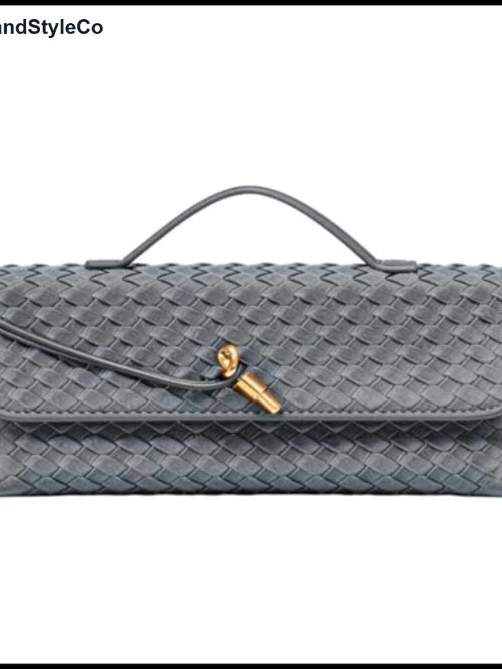 Suede Woven Evening Clutch Shoulder Bag Metal Buckle Crossbody